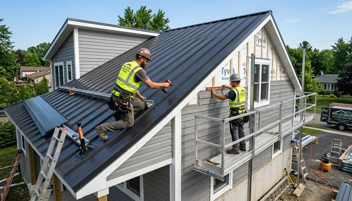 Metal roofing installation on Orlando FL home by Next Level Exteriors roofing contractors