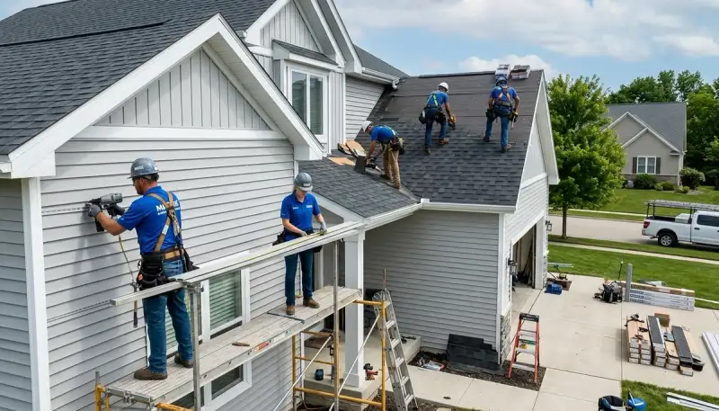 Vinyl siding installation on home exterior in Orlando FL by Next Level Exteriors roofing experts