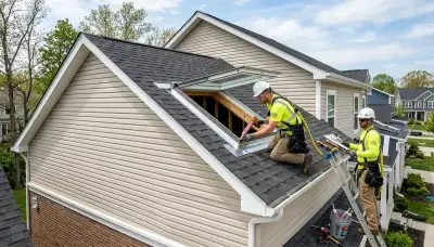 Professional skylight repair on vinyl siding home in Orlando, FL by Next Level Exteriors experts