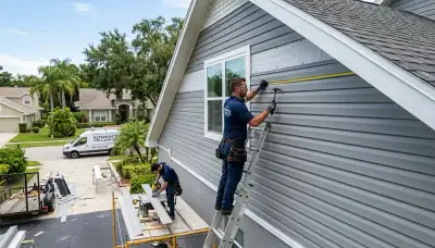 Vinyl siding installation on Orlando FL home exterior by professional siding contractors