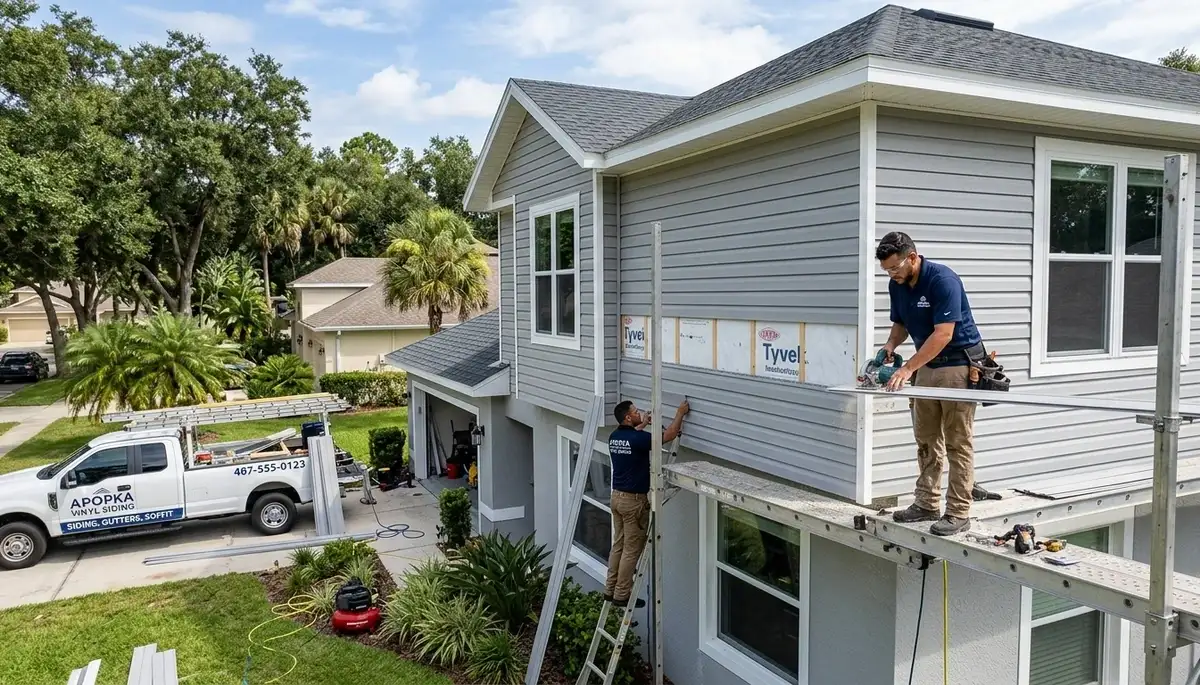 Professional vinyl siding installation on a home exterior in Orlando, FL