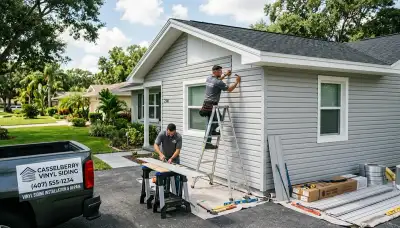 Vinyl siding installation on Orlando FL home exterior by local siding contractors