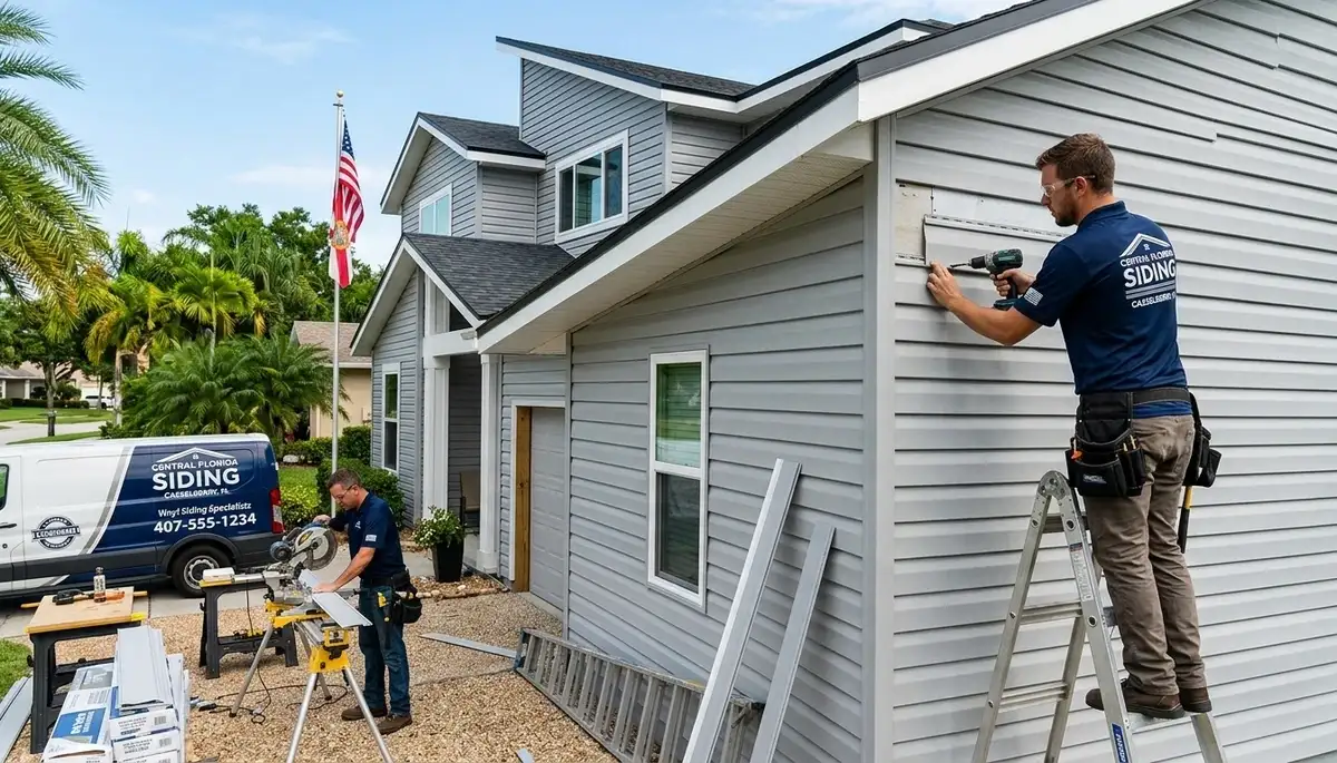 Professional vinyl siding installation on home exterior in Orlando, FL
