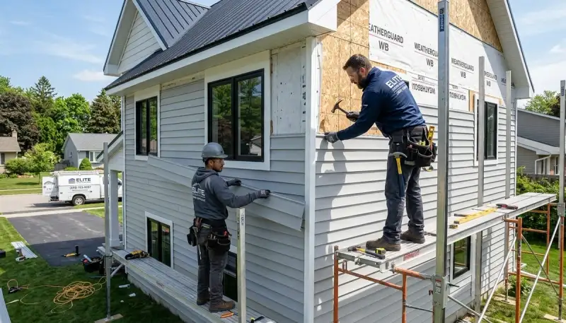Vinyl siding installation in Orlando FL home by Next Level Exteriors professionals