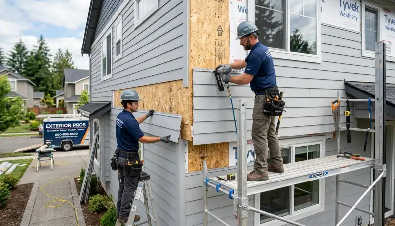 Professional vinyl siding installation on a home exterior in Orlando, FL by Next Level Exteriors