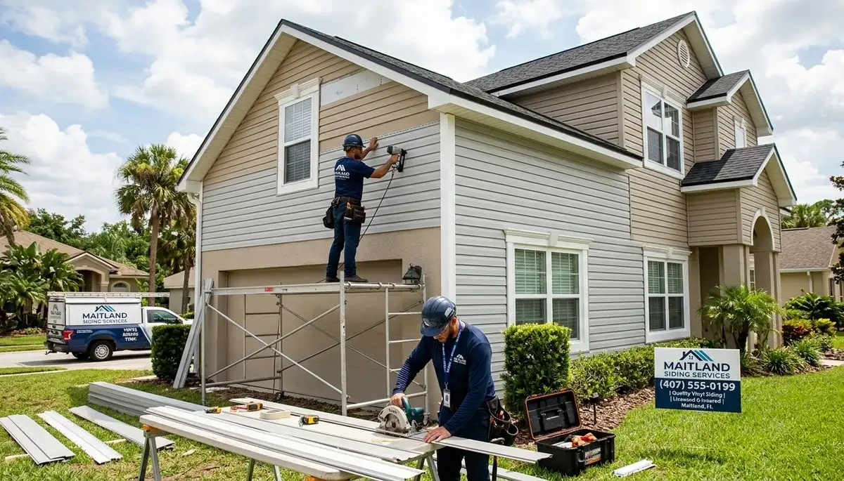 Professional vinyl siding installation on home exterior in Orlando, FL