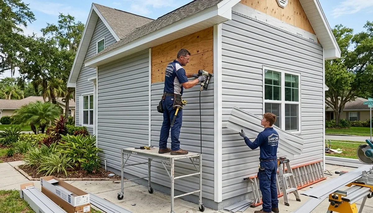 Professional vinyl siding installation on home exterior in Orlando, FL