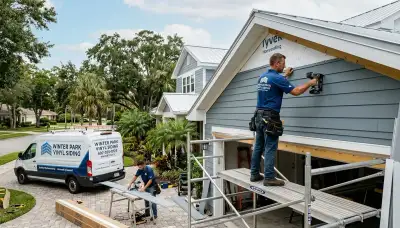 Professional vinyl siding contractors in Orlando FL installing durable home exterior panels