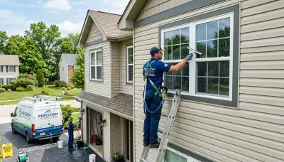 Professional window cleaning on vinyl siding home in Orlando, FL by Next Level Exteriors
