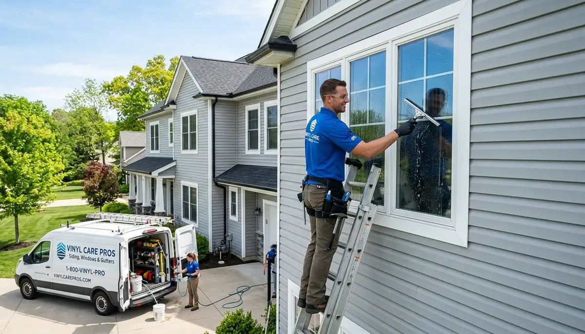 Professional window cleaning service for vinyl-sided home in Orlando, FL by Next Level Exteriors